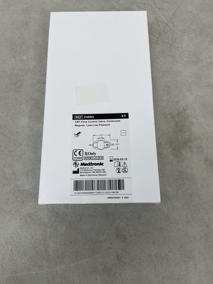 23093 - MEDTRONIC - CSF-Flow Control Valve Contoured Regular Low-Low Pressure 32mm, (BX/1) - ( Expiry Date: 2026-02-12 )