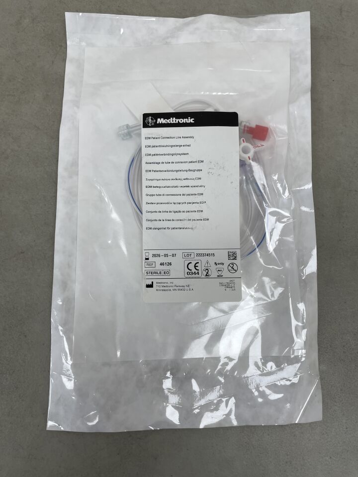 46126 - MEDTRONIC - EDM Patient Connection Line Assembly, 30 x 180 cm, Red End Plug, Stopcock, (EA) - ( Expiry Date: 2026-05-07 )