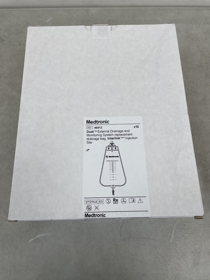 46912 - MEDTRONIC - Drainage Bag, Duet External Drainage & Monitoring System, Interlink Injection Site, (BX/10) - ( Expiry Date: 2025-12-29 )