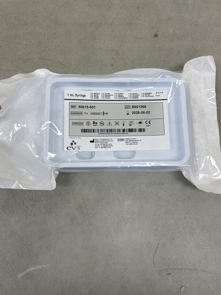 50618-001 - EV3 - 1ml Syringe (pack of 3), (EA) - ( Expiry Date: 2026-06-02 )