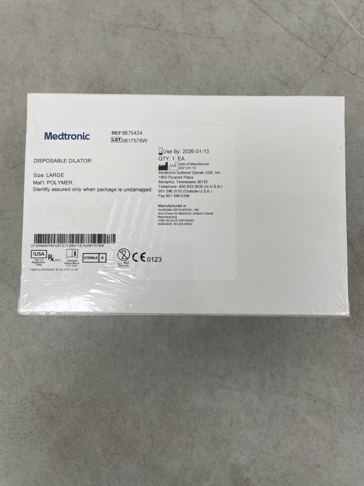 8675424 - MEDTRONIC - Mast Disposable Polymer Dilator, Large, (BX/1) - ( Expiry Date: 2026-01-13 )
