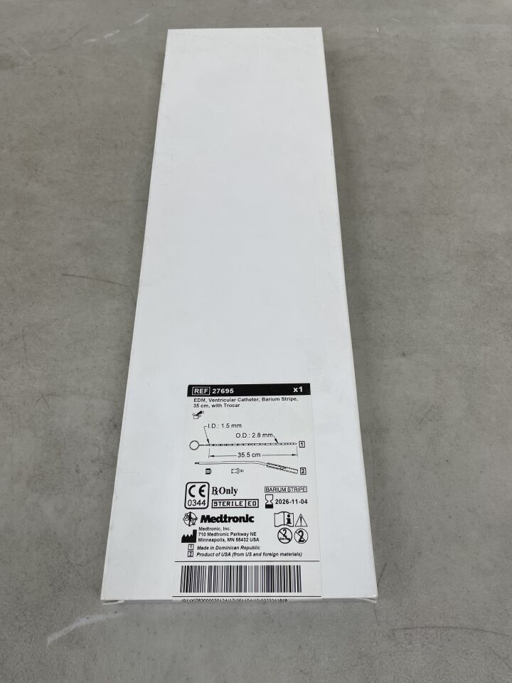 27695 - MEDTRONIC - EDM Ventricular Catheter, Barium Stripe, with Trocar - 35cm, (BX/1) - ( Expiry Date: 2026-11-04 )
