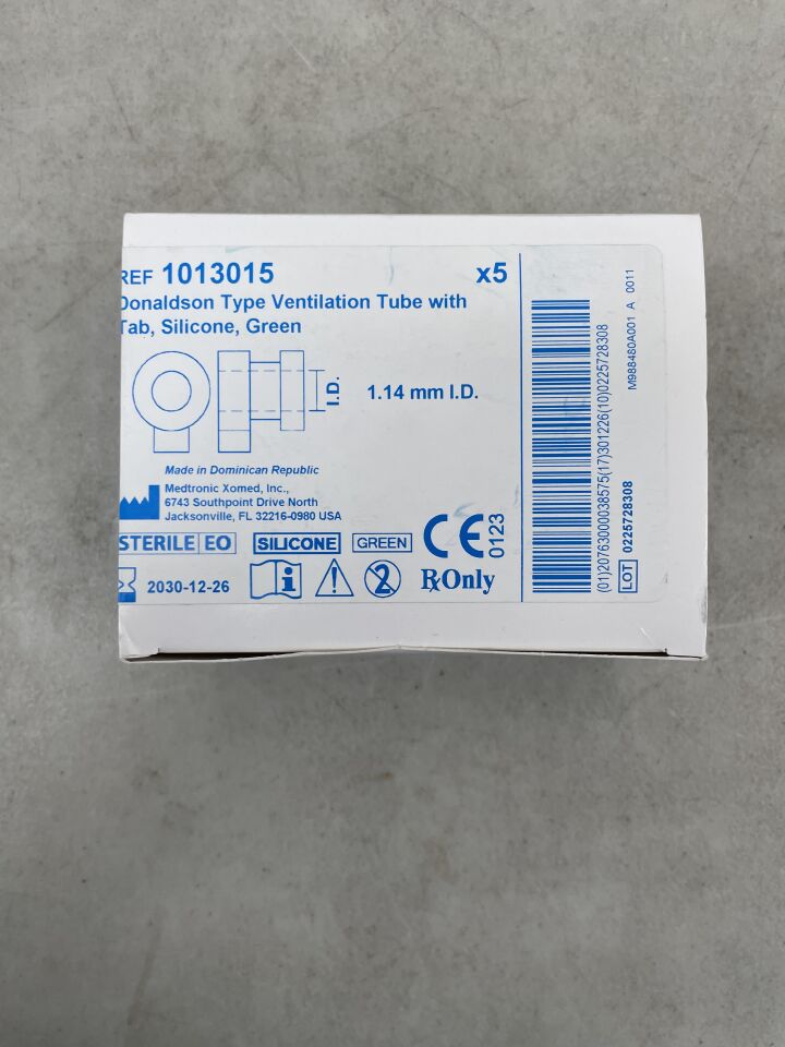 1013015 - MEDTRONIC - Donaldson Ventilation Tube, with Tab, 1.14mm I.D., (BX/5) - ( Expiry Date: 2030-12-26 )