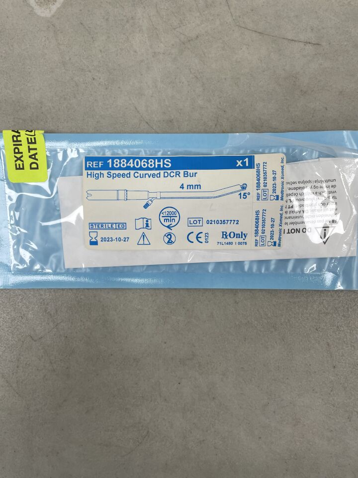 1884068HS - MEDTRONIC - High-Speed Curved DCR Burr, 4 mm dia. x 11 cm Length, (EA) - ( Expiry Date: 2026-02-14 )