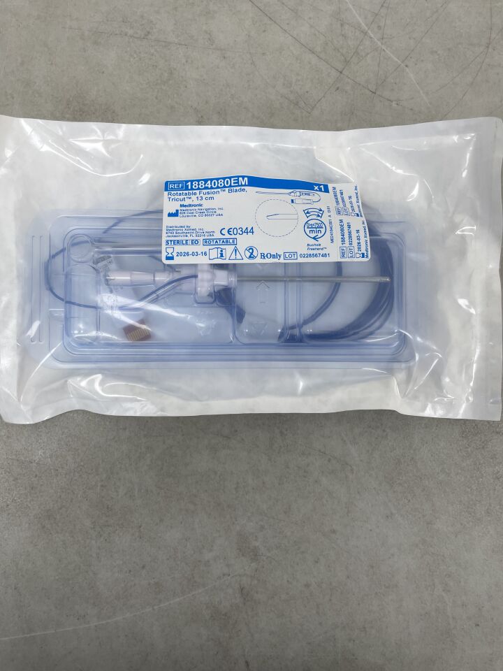 1884080EM - MEDTRONIC - 4.0mm Rotatable Fusion Blade, Tricut, 13cm with EM Tracking, (EA) - ( Expiry Date: 2026-03-16 )