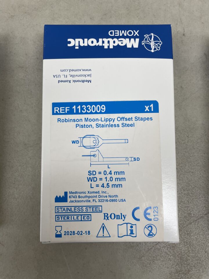1133009 - MEDTRONIC - Robinson Moon-Lippy Offset Cupped Piston, 0.4 mm Shaft Diameter, 4.5 mm Length, (BX/1) - ( Expiry Date: 2028-02-18 )