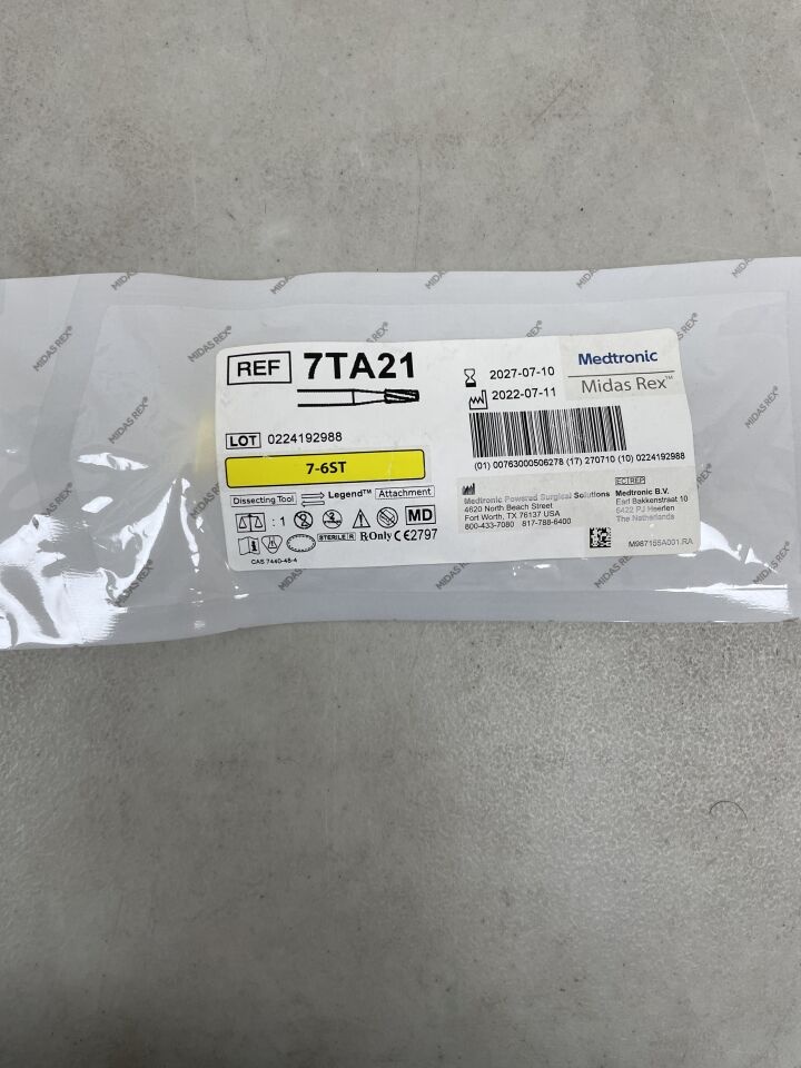 7TA21 - MEDTRONIC - Midas Rex Legend, Tapered 8cm, 2.1mm, (EA) - ( Expiry Date: 2027-07-10 )