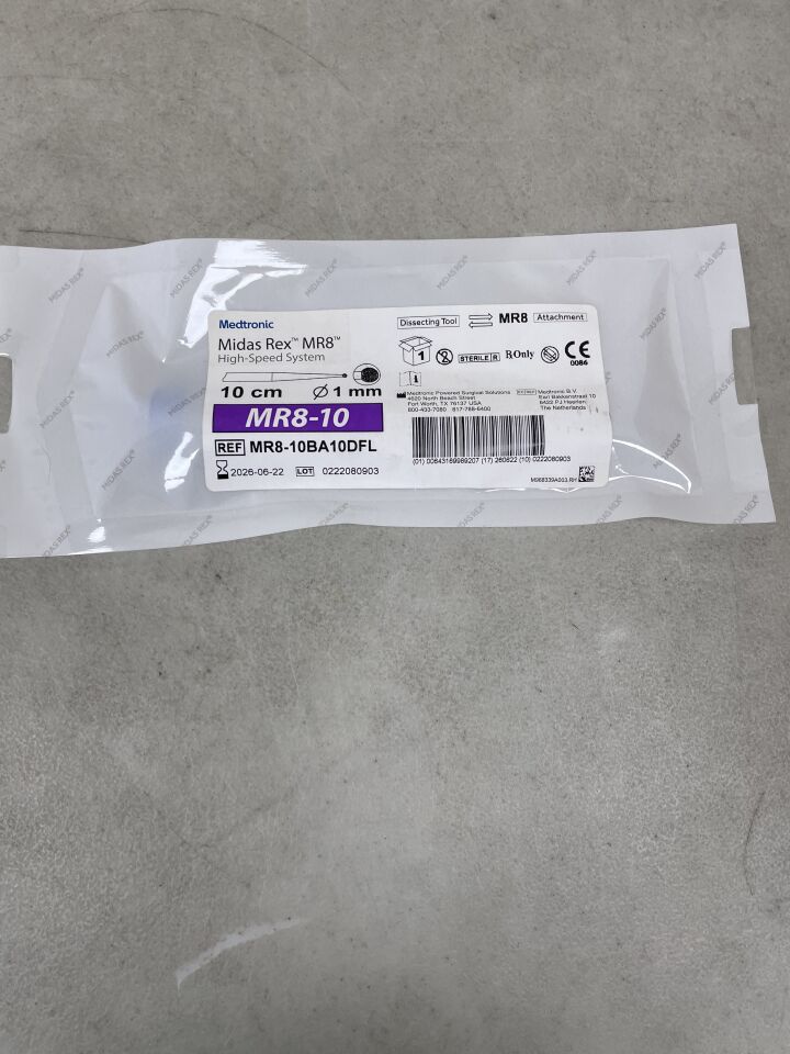MR8-10BA10DFL - MEDTRONIC - Midas Rex MR8 High-Speed Surgical Tool, Ball Diamond Fine Long Cutting Burr, 10cm x 1mm, (EA) - ( Expiry Date: 2026-06-22 )