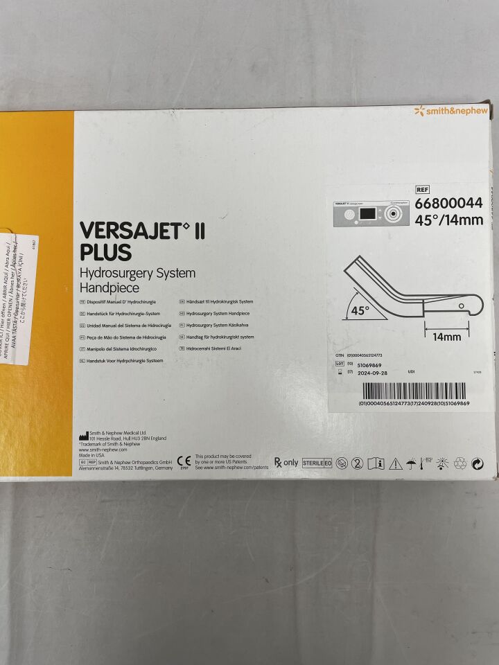 66800044 - SMITH & NEPHEW - Versajet II Plus: Hydrosurgery System Handpiece: 45 Degree, 14mm, (BX/1) - ( Expiry Date: 2025-04-10 )