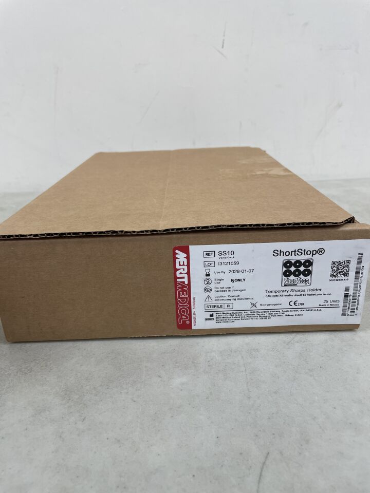 SS10 - MERIT MEDICAL - ShortStop Temporary Sharps Holder, (BX/25) - ( Expiry Date: 2028-01-07 )
