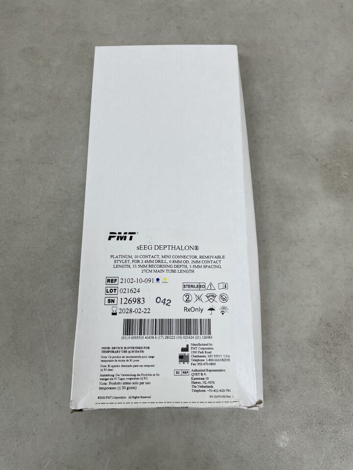 2102-10-091 - PMT - sEEG ELECTRODES 10 contacts, 32.5mm Recording depth, (BX/1) - ( Expiry Date: 2028-02-22 )