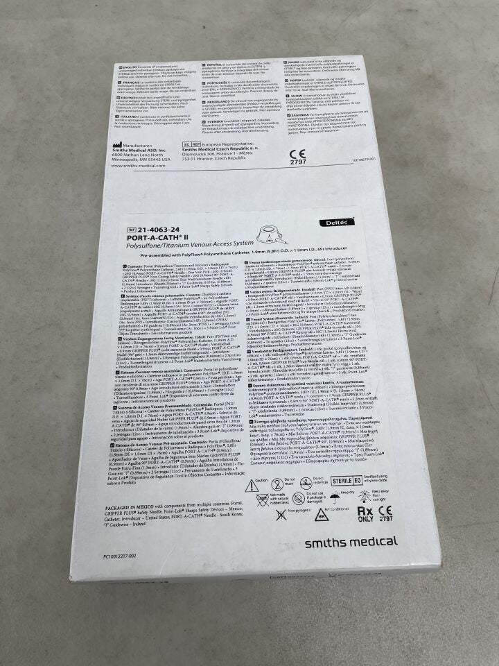21-4063-24 - SMITHS MEDICAL - DELTEC PORT-A-CATH II Polysulfone/Titanium Venous Access System 6F, 1.9 x 1.0mm, (BX/1) - ( Expiry Date: 2029-04-08 )