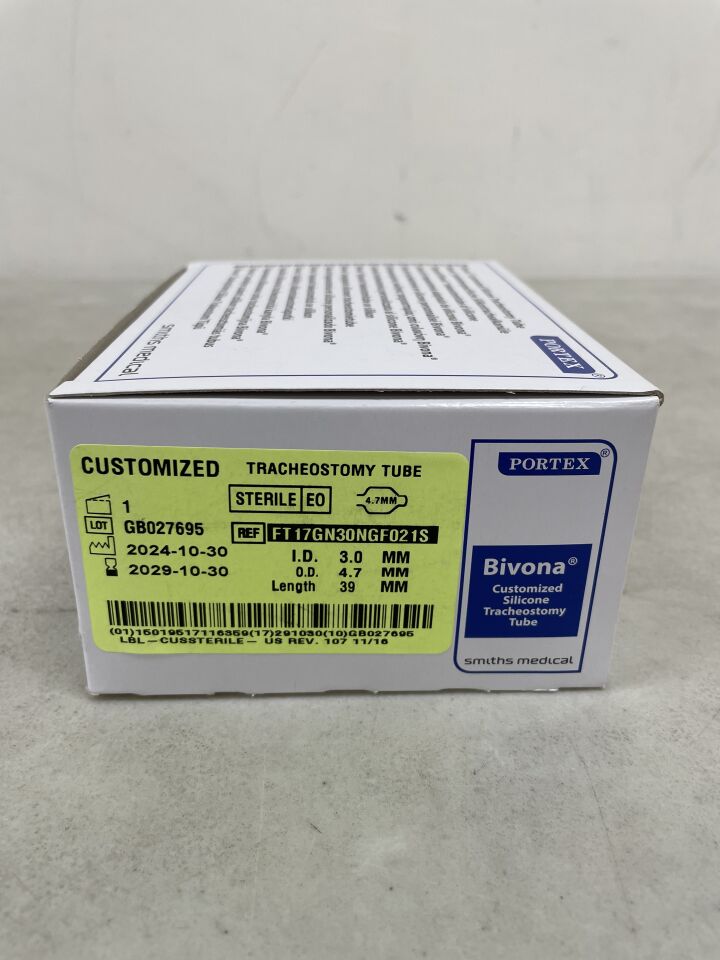 FT17GN30NGF021S - SMITHS MEDICAL - Binova Customized Silicone Trach Tube, 4.75mm, (BX/1) - ( Expiry Date: 2029-10-30 )