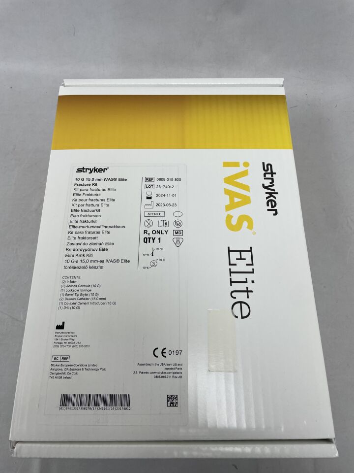 0808-015-800 - STRYKER - iVAS Elite Fracture Kit w/Inflator 10G x 15mm, (BX/1) - ( Expiry Date: 2026-02-01 )
