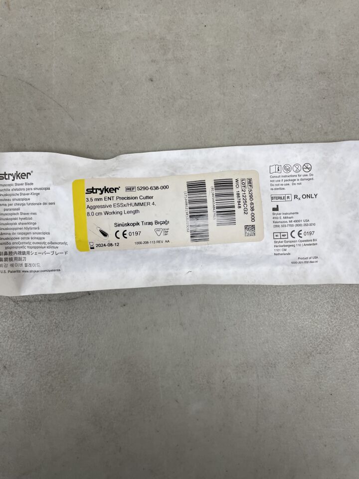 5290-638-000 - STRYKER - 3.5mm ENT Precision Cutter Aggressive ESSx/Hummer 4, (EA) - ( Expiry Date: 2024-08-12 )