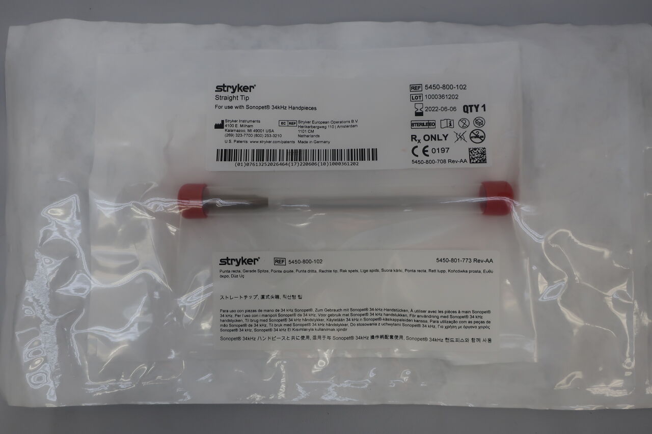 5450-800-102 - STRYKER - Sonopet 34kHz Straight Tip, (EA) - ( Expiry Date: 2025-10-27 )