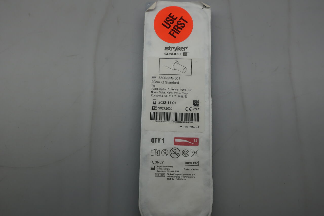 5500-25S-301 - STRYKER - Sonopet iQ Standard Soft Tissue Tips, 20 cm Length, (EA) - ( Expiry Date: 2025-08-01 )