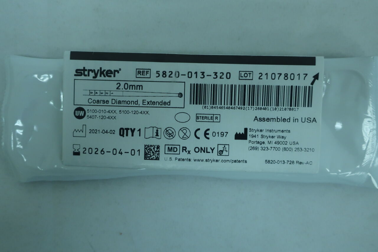 5820-013-320 - STRYKER - Elite Tapered Round Diamond Coarse Burr, 2 mm Head Diameter, (EA) - ( Expiry Date: 2025-02-01 )