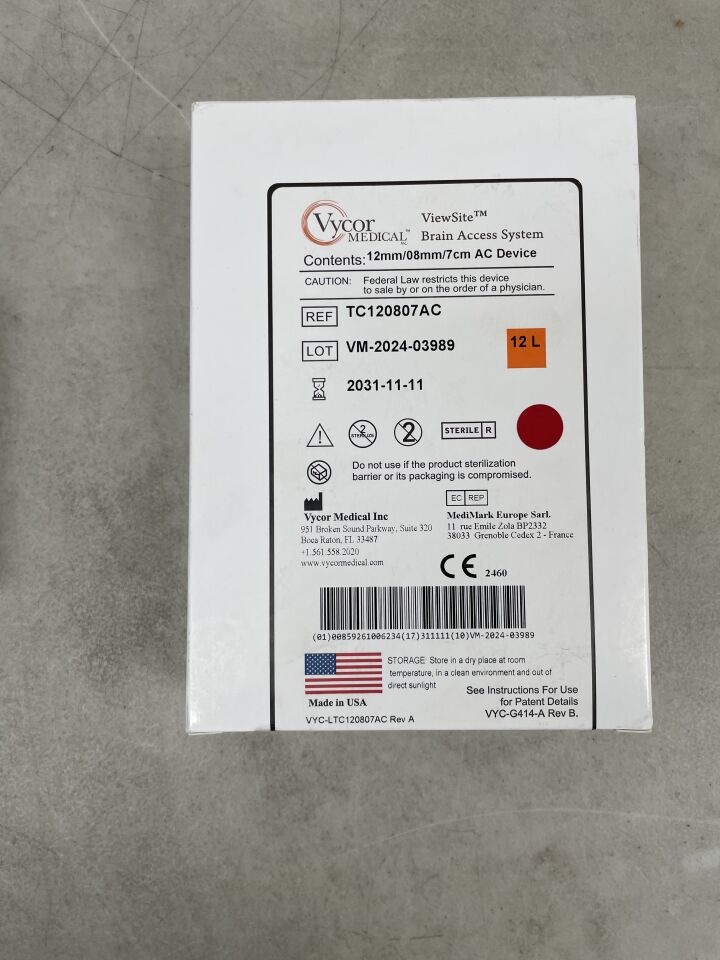TC120807AC - VYCOR MEDICAL - Viewsite Brain Access System with Alignment Clip, 12mm x 8mm x 7cm, (BX/1) - ( Expiry Date: 2031-11-11 )