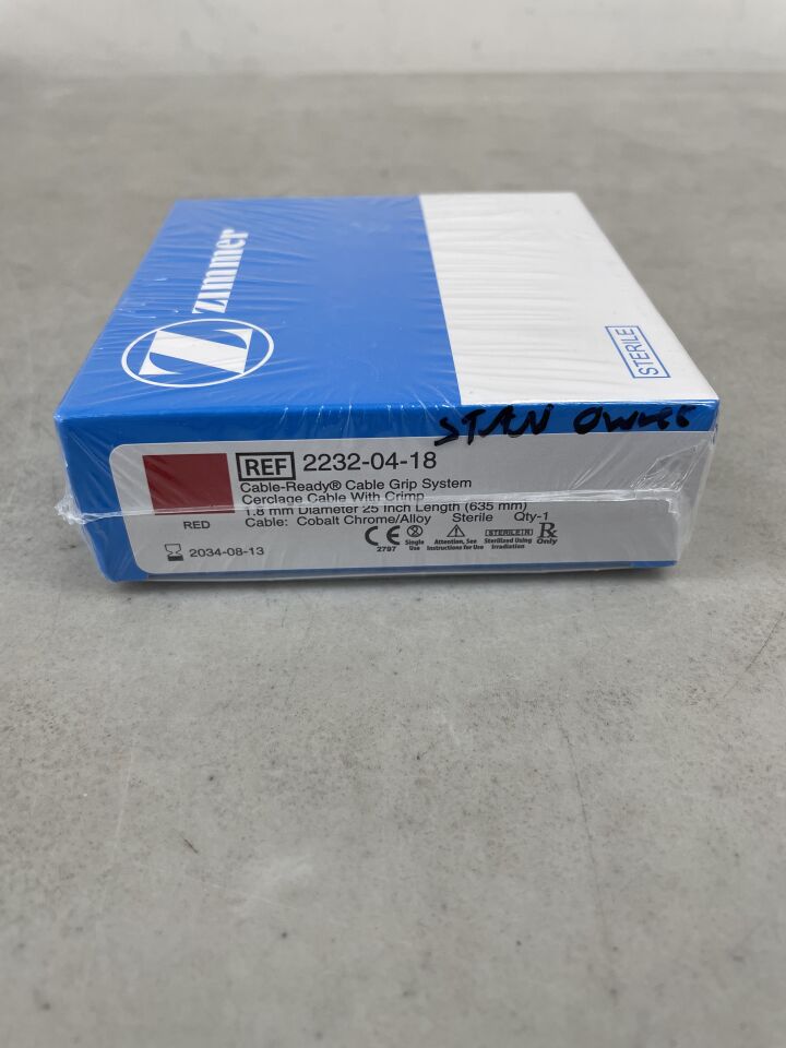 121370 - ZIMMER - Cerclage Cable w/Crimp: 1.8mm x 635mm, (BX/1) - ( Expiry Date: 2034-08-13 )