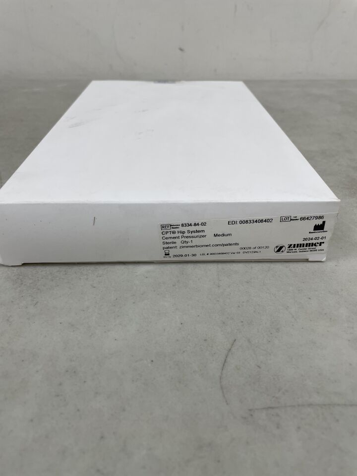 8334-84-02 - ZIMMER - CPT Hip System: Cement Pressurizer, Medium, (BX/1) - ( Expiry Date: 2029-01-30 )