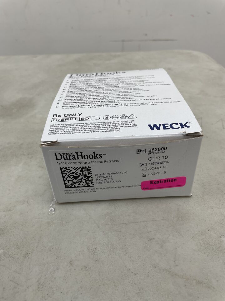 382800 - TELEFLEX - WECK DURAHOOKS, Neuro Elastic Retractor, 6mm, (BX/10) - ( Expiry Date: 2026-01-15 )