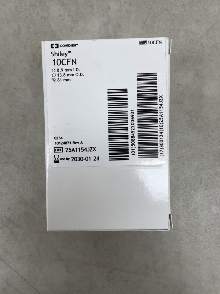 10CFN - COVIDIEN - Shiley Cuffless CFN Tracheostomy Tube with Inner Cannula Fenestrated, Size 10, 8.9 mm ID, (BX/1) - ( Expiry Date: 2030-01-24 )