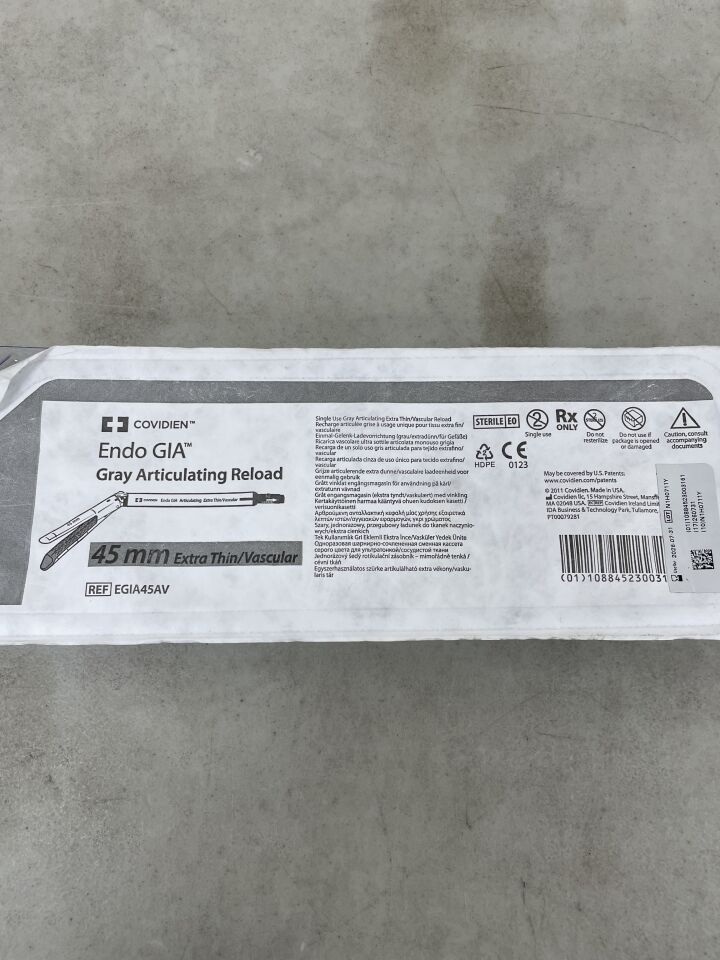 EGIA45AV - COVIDIEN - Endo GIA Gray Articulating, 45mm Extra Thin/Vascular Reload, (EA) - ( Expiry Date: 2026-07-31 )