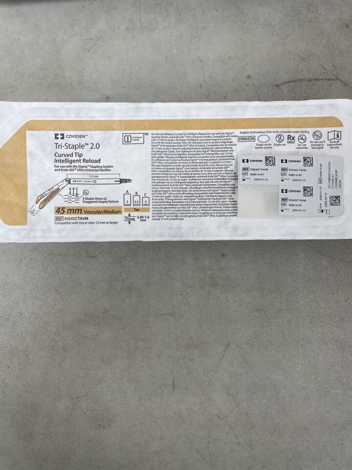 SIG45CTAVM - COVIDIEN - Vascular/Medium Tri-Staple 2.0 Curved Tip Reload 45mm , (EA) - ( Expiry Date: 2030-01-31 )
