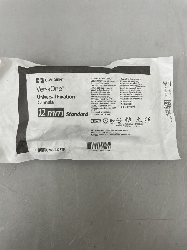 UNVCA12STF - COVIDIEN - VersaOne Bevelled Tip Universal Cannula, 12 mm Size, 100 mm Length, (EA) - ( Expiry Date: 2029-08-31 )
