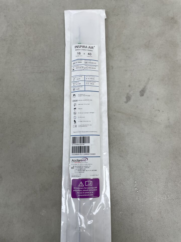 BC1640A - ACCLARENT - INSPIRA AIR BALLOON DILATION SYSTEM 16x40, (EA) - ( Expiry Date: 2025-08-28 )