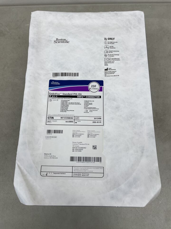904 - BOSTON SCIENTIFIC - EndoVive Standard PEG Kit Percutaneous Endoscopic Gastrostomy Kit ENFit, (EA) - ( Expiry Date: 2026-02-01 )