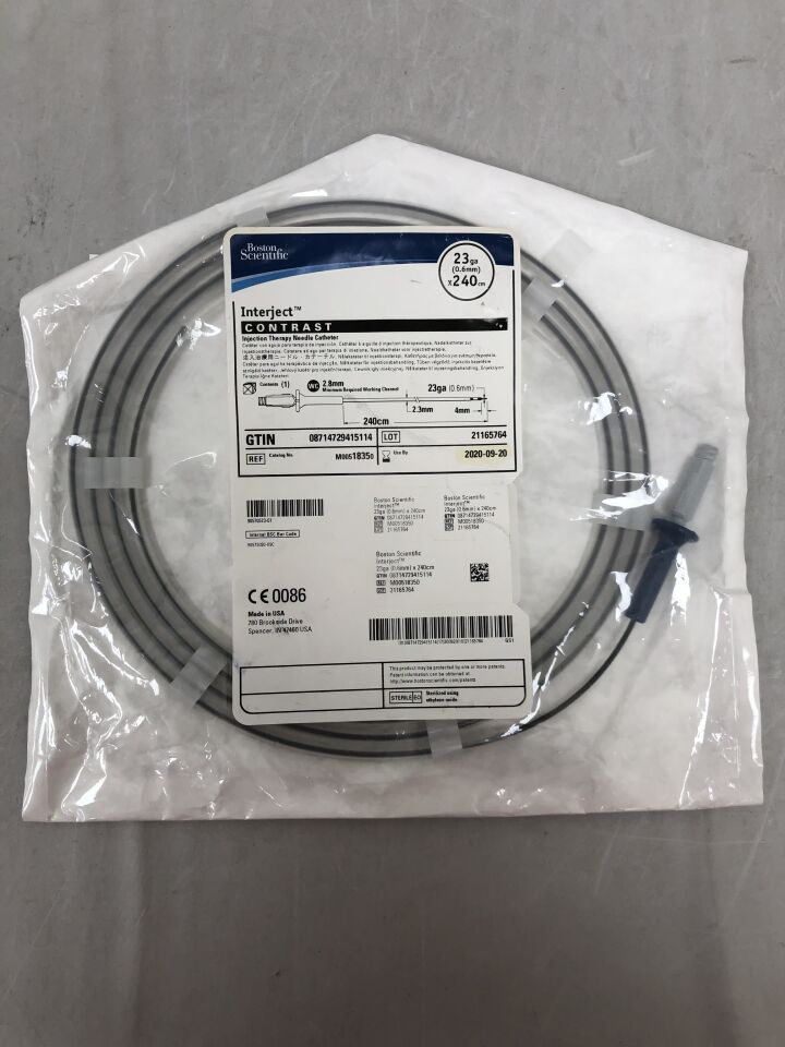 1835 - BOSTON SCIENTIFIC - Inject Injection Therapy Needle Catheter, Contrast, 23ga x 240cm, (EA) - ( Expiry Date: 2025-08-24 )