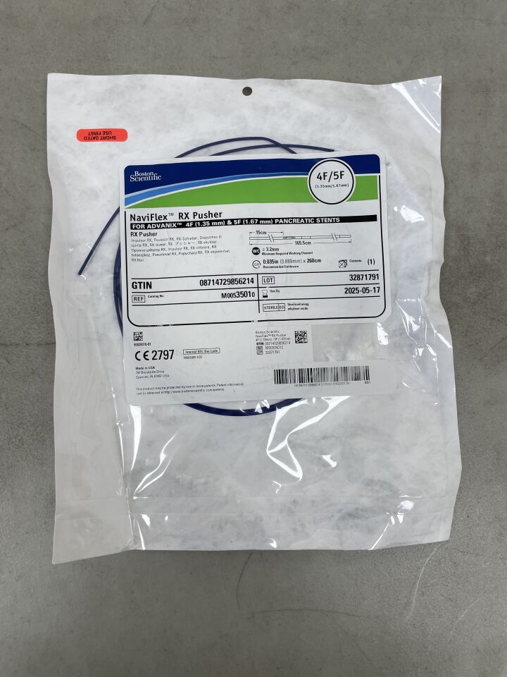 3501 - BOSTON SCIENTIFIC - NaviFlex RX Pusher for Advanix 4Fr & 5Fr Pancreatic Stents - 4Fr/5Fr, (EA) - ( Expiry Date: 2025-05-17 )