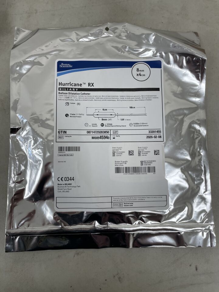 4594 - BOSTON SCIENTIFIC - Hurricane RX Balloon Dilatation Catheter - Biliary - 8mm x 4cm, (EA) - ( Expiry Date: 2026-02-08 )