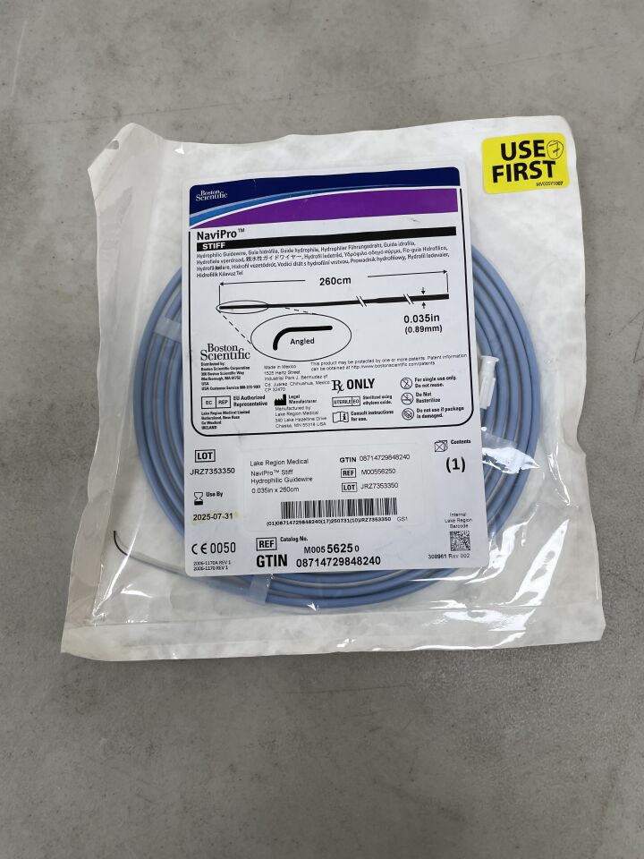 5625 - BOSTON SCIENTIFIC - NaviPro STIFF Hydrophilic Guidewire, Angled, 260cm x 0.035in, (EA) - ( Expiry Date: 2025-07-31 )