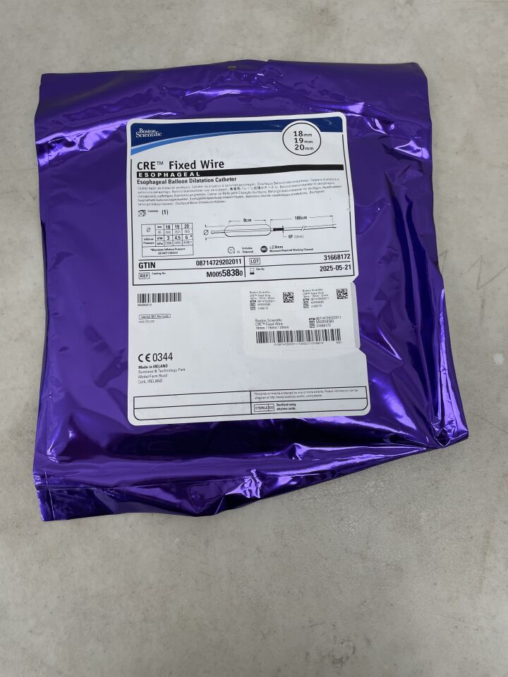 5838 - BOSTON SCIENTIFIC - CRE Fixed Wire Balloon Dilatation Catheter - Esophageal - 18mm x 19mm x 20mm, (EA) - ( Expiry Date: 2025-05-21 )