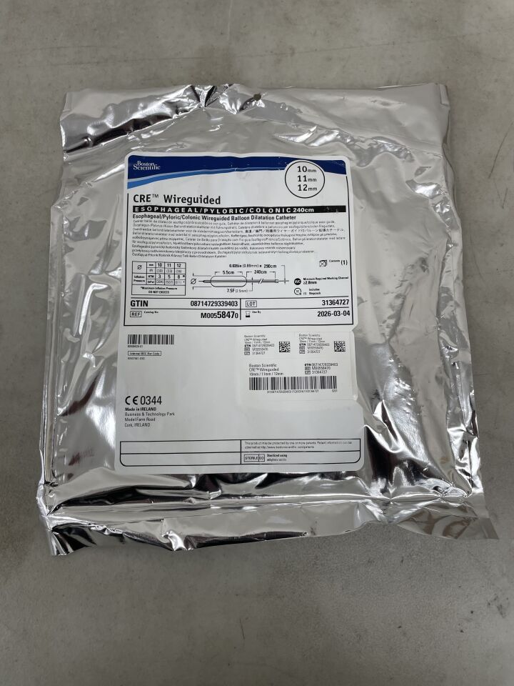 5847 - BOSTON SCIENTIFIC - CRE Wireguided Balloon Dilatation Catheter - Esophageal/Pyloric/Colonic - 10mm x 11mm x 12mm, (EA) - ( Expiry Date: 2026-03-04 )