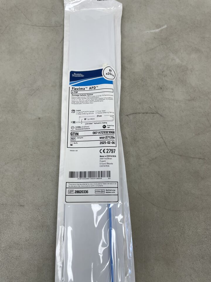 27129 - BOSTON SCIENTIFIC - Flexima APD Drainage Catheter System, J-Tip, Regular, 8F x 20cm, (EA) - ( Expiry Date: 2025-08-10 )