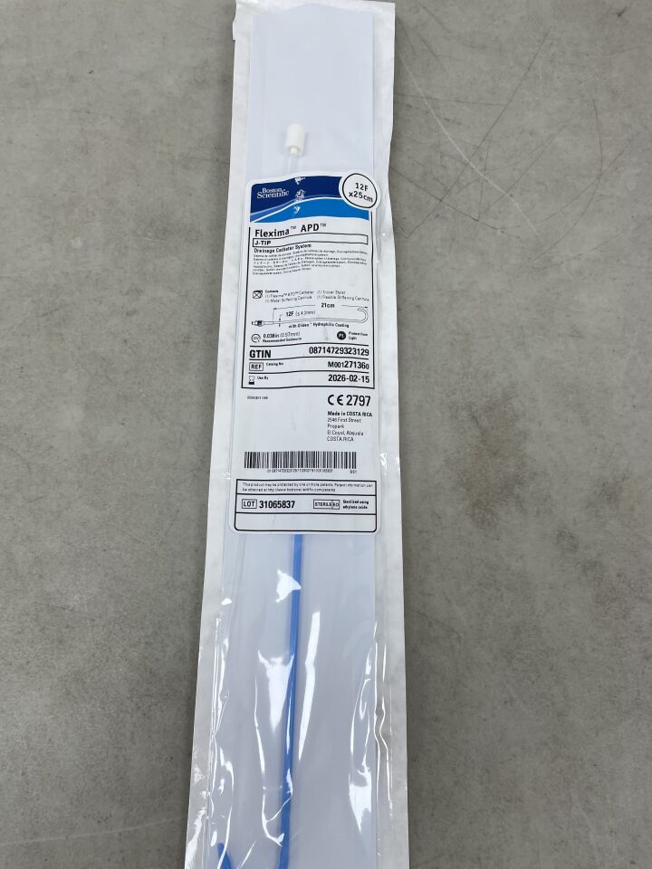 27136 - BOSTON SCIENTIFIC - Flexima APD Drainage Catheter System - J-Tip - 12Fr x 25cm, (EA) - ( Expiry Date: 2026-02-15 )