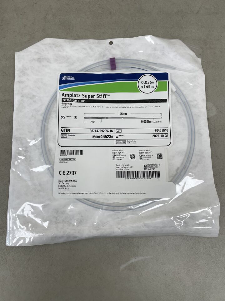 46523 - BOSTON SCIENTIFIC - Amplatz Super Stiff Guidewire - Straight Tip - .035" x 145cm, (EA) - ( Expiry Date: 2025-10-31 )