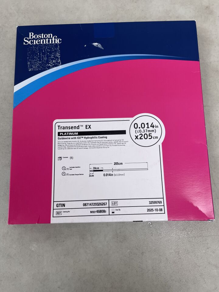 46808 - BOSTON SCIENTIFIC - Transend EX Guidewire with ICE Hydrophilic Coating - Platinum - .014" x 205cm, (BX/1) - ( Expiry Date: 2025-10-08 )