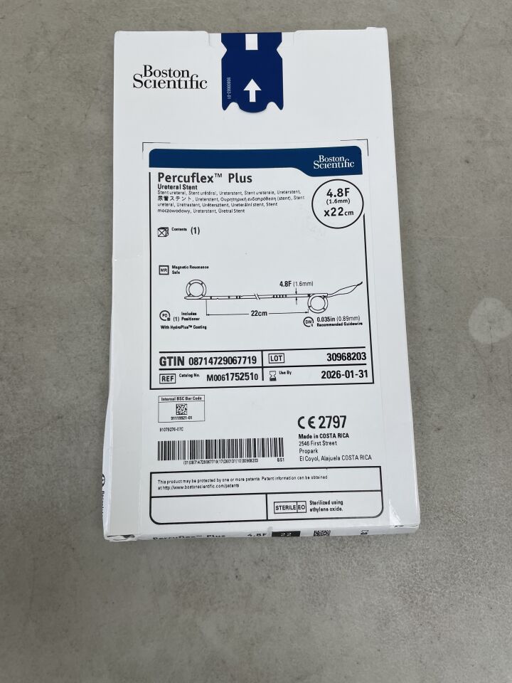 175251 - BOSTON SCIENTIFIC - Percuflex Plus Ureteral Stent - 4.8Fr x 22cm, (BX/1) - ( Expiry Date: 2026-01-31 )