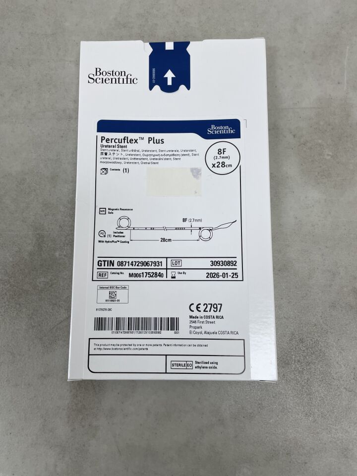 175284 - BOSTON SCIENTIFIC - Percuflex Plus Ureteral Stent - 8Fr x 28cm, (BX/1) - ( Expiry Date: 2026-01-25 )