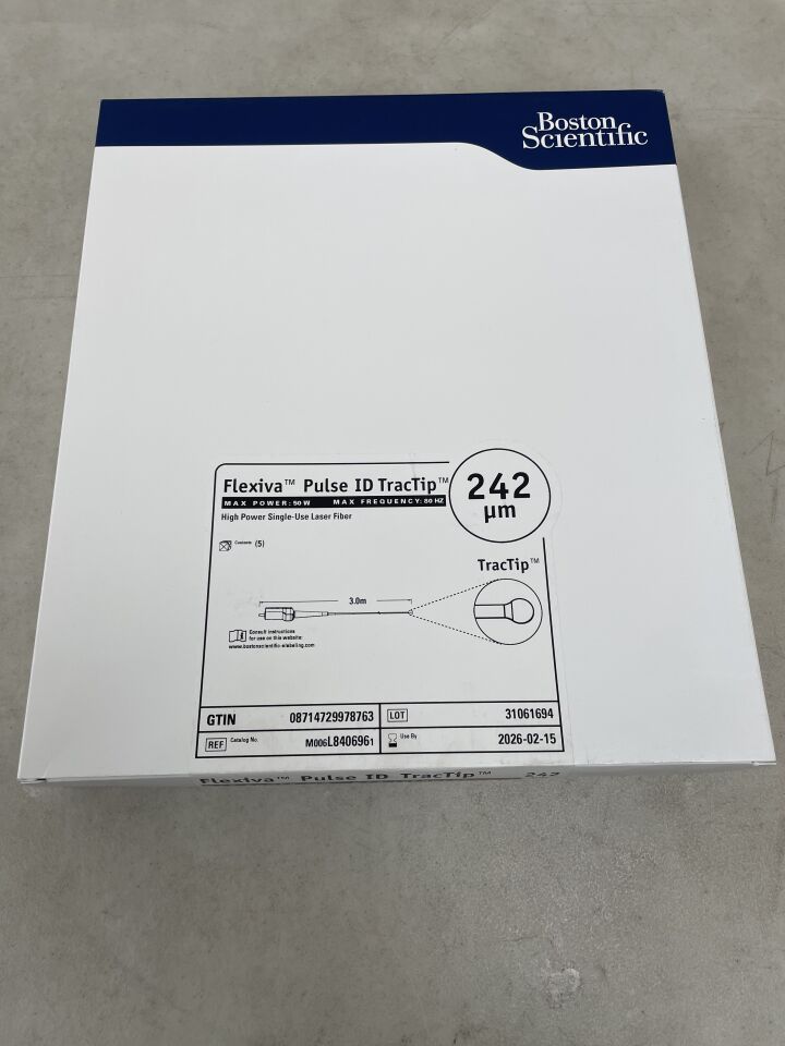 L840696 - BOSTON SCIENTIFIC - Flexiva Pulse ID TracTip High Power Single-Use Laser Fiber - 50W x 80HZ - 3.0m x 242µm, (BX/5) - ( Expiry Date: 2026-02-15 )