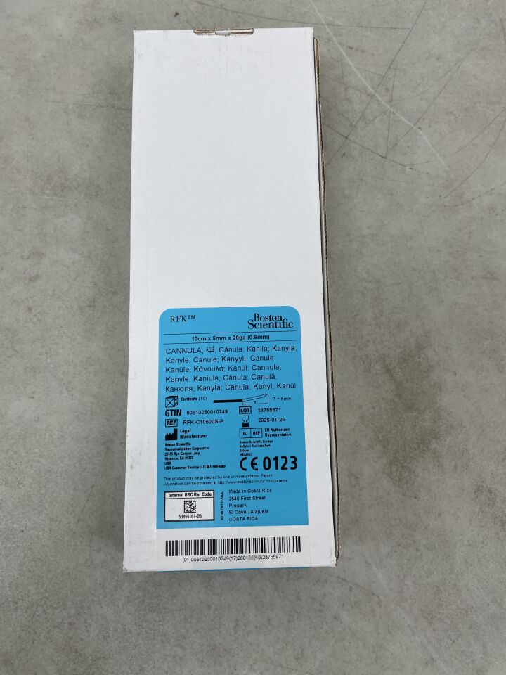 RFK-C10520S-P - BOSTON SCIENTIFIC - RFK Cannula Siliconized 15cm x 5mm x 20G, (BX/10) - ( Expiry Date: 2026-01-26 )