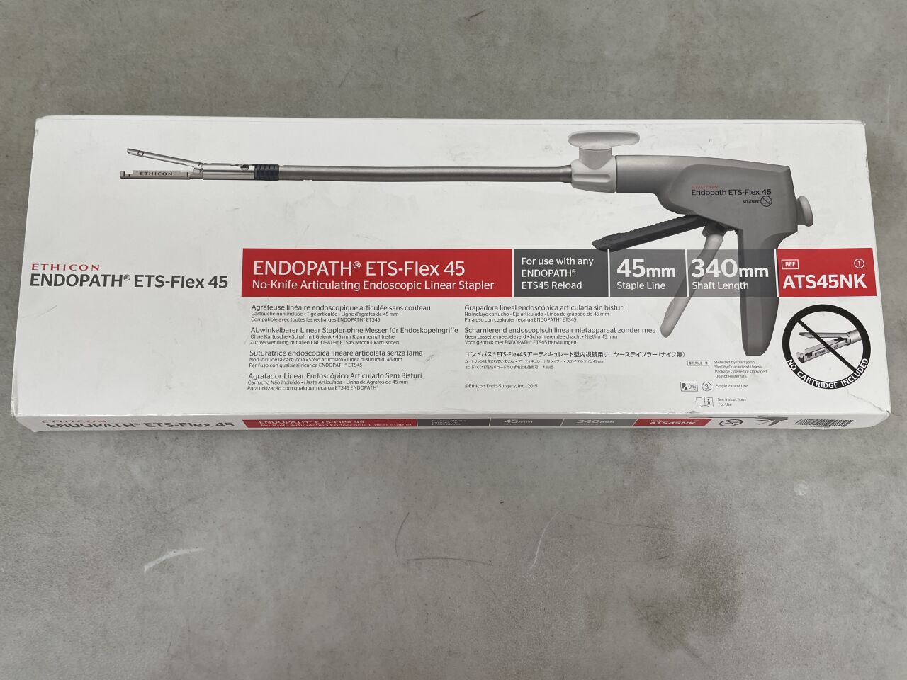 ATS45NK - ETHICON - Endopath ETS Articulating Linear Cutter, 45 mm Size, 340 mm Shaft Length, (BX/1) - ( Expiry Date: 2025-07-31 )