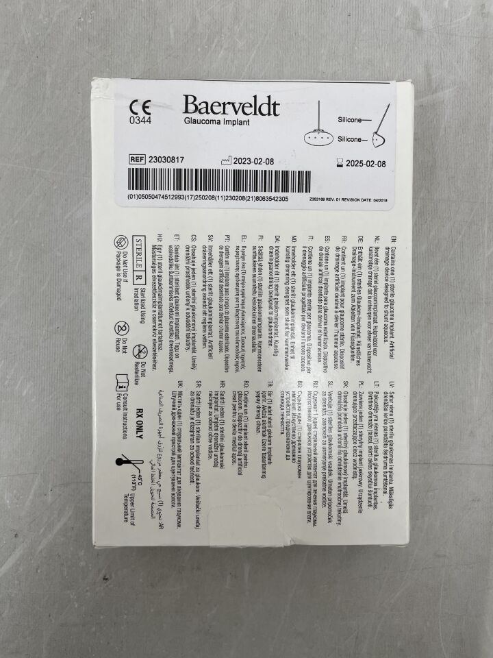 23030817 - JOHNSON & JOHNSON - Baerveldt Glaucoma Silicone Implant BG101-350, (BX/1) - ( Expiry Date: 2025-05-24 )