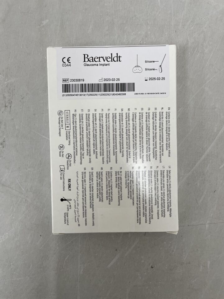 23030819 - JOHNSON & JOHNSON - BAERVELDT GLAUCOMA IMPLANT (250) Glaucoma shunt GLOBAL, BG103250, (BX/1) - ( Expiry Date: 2025-02-25 )