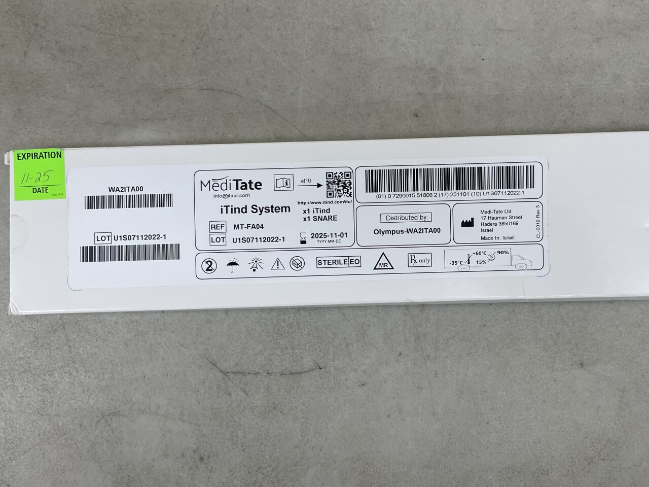 MT-FA04 - OLYMPUS - MEDI-TATE iTind System (WA2ITA00), (BX/1) - ( Expiry Date: 2025-11-01 )